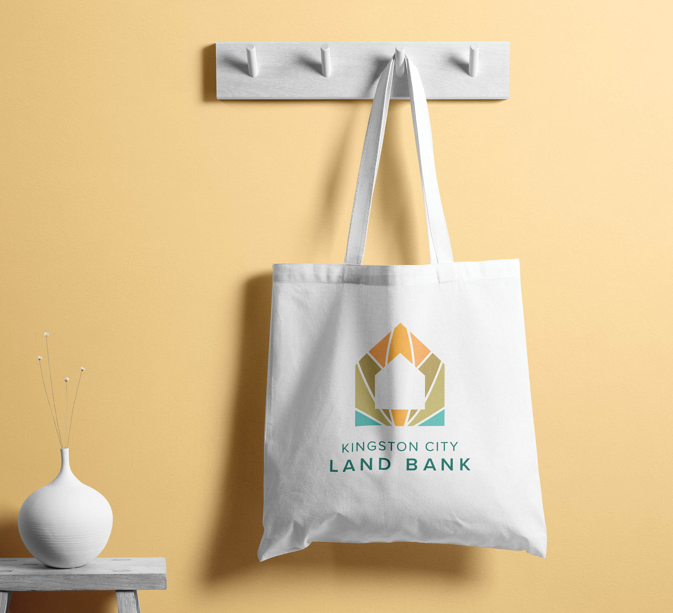 KCLB Tote hanging on wall